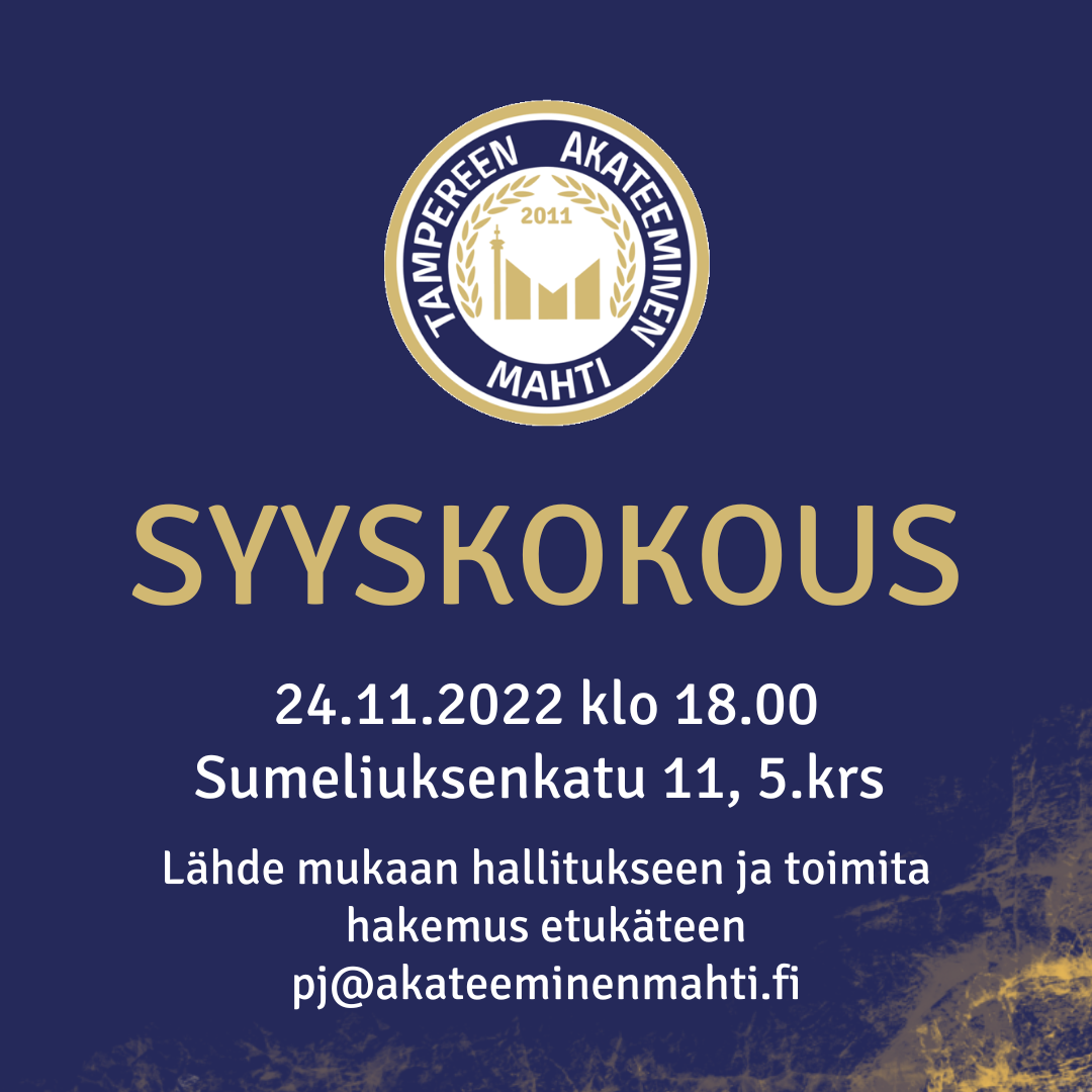 Syyskokous 24.11.2022 - Tampereen Akateeminen Mahti